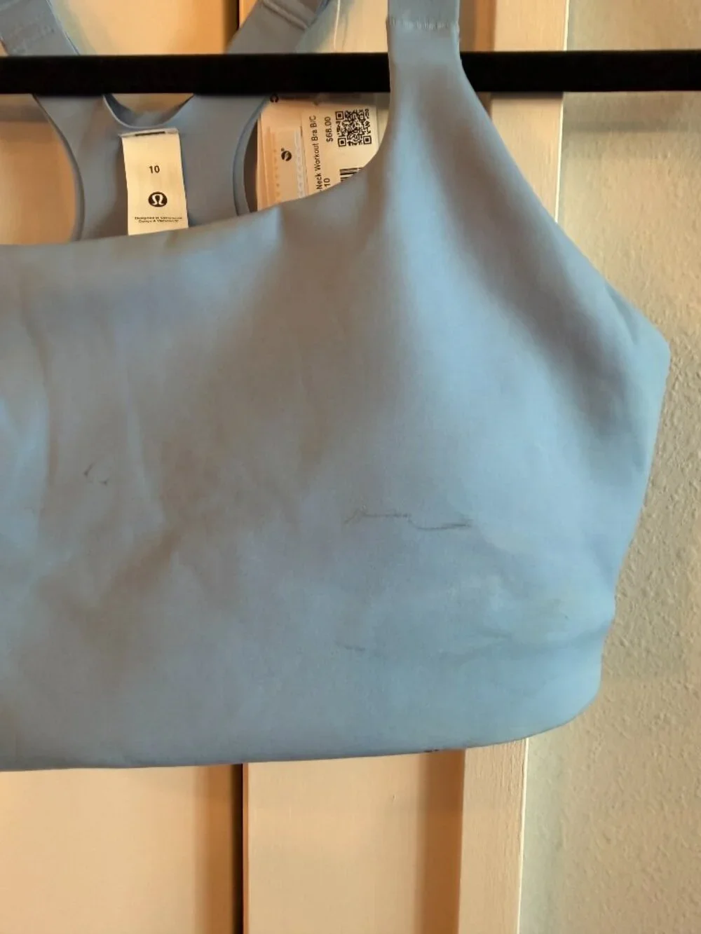 NWT lululemon Square-Neck Sports Bra Med. Support, B/C cup Sinatra Blue Size 10
